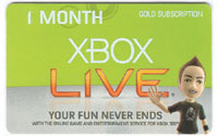 XBOX Live 1 Month Card